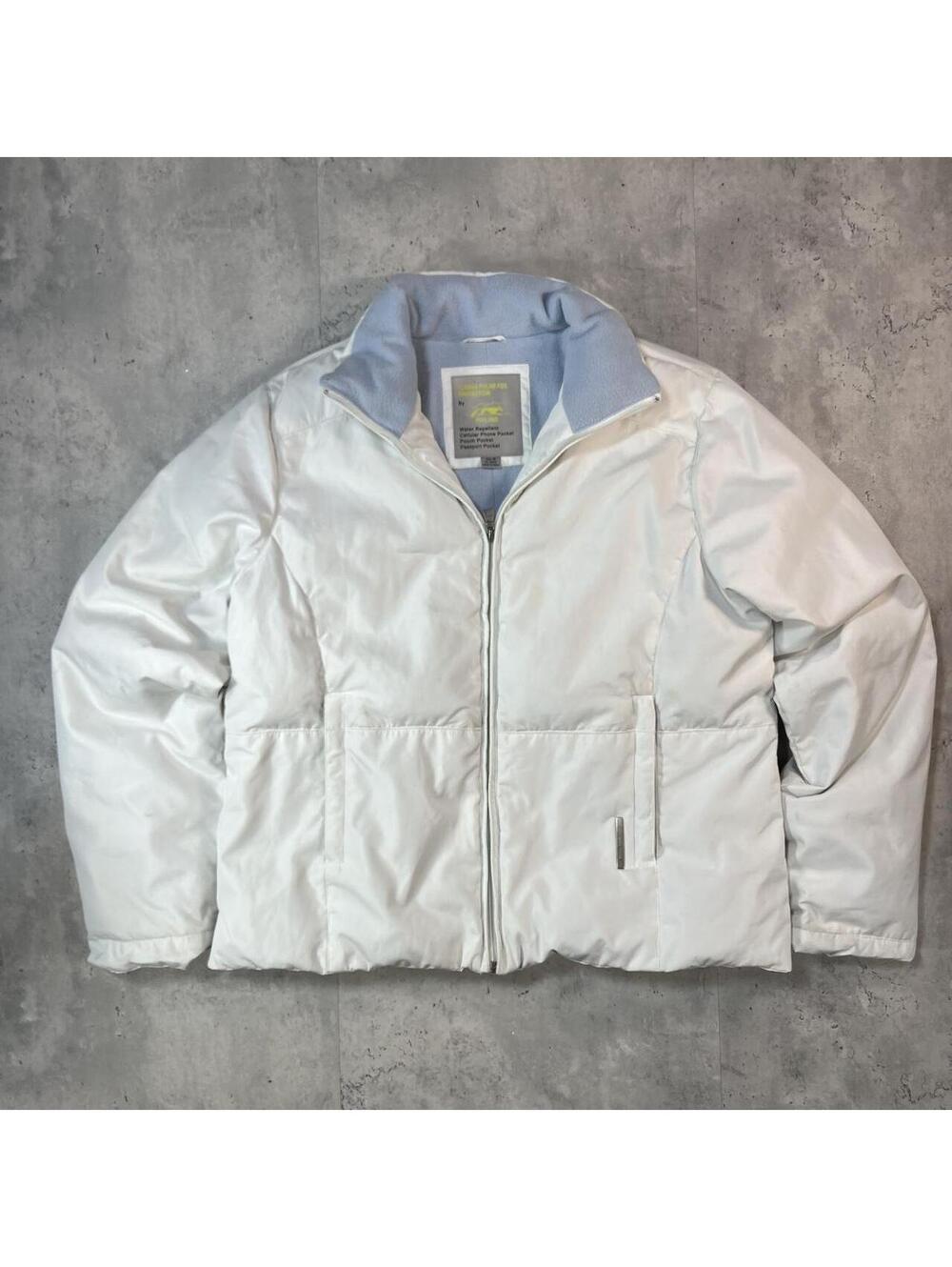 Y2K White Foxland Grunge Waterproof Bomber Jacket